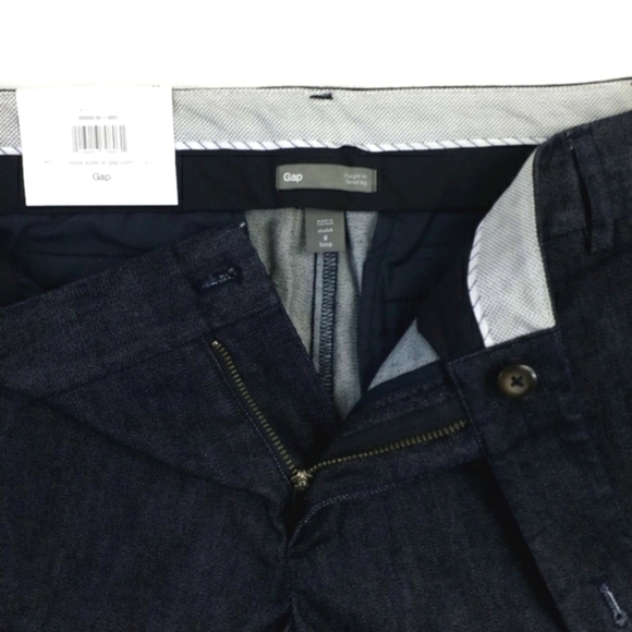 GAP Dark Blue Wash Low Rise Straight Flare Leg Denim Trouser Jeans Womens 8L NWT - Picture 10 of 15